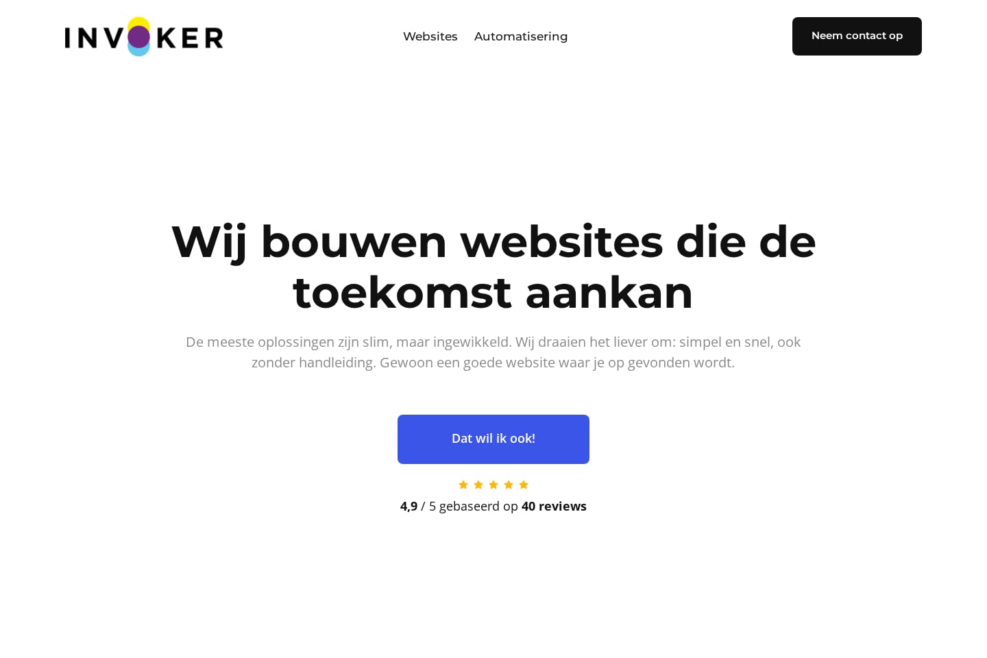 Screenshot van Invoker — website door Invoker