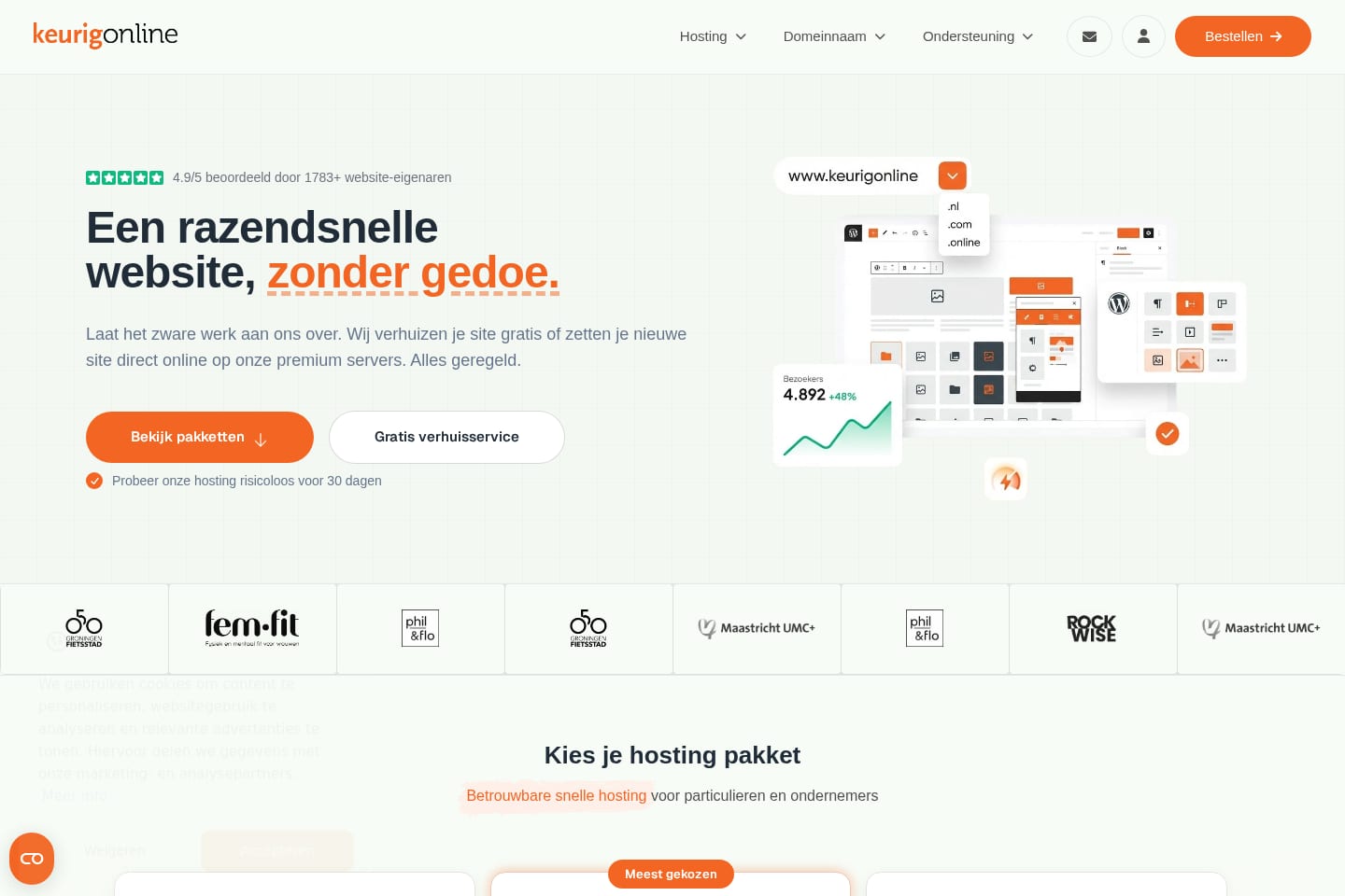 Screenshot van Keurig Online — website door Invoker